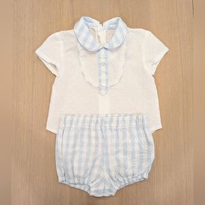 Del Sur Blue and White Check Matching Set